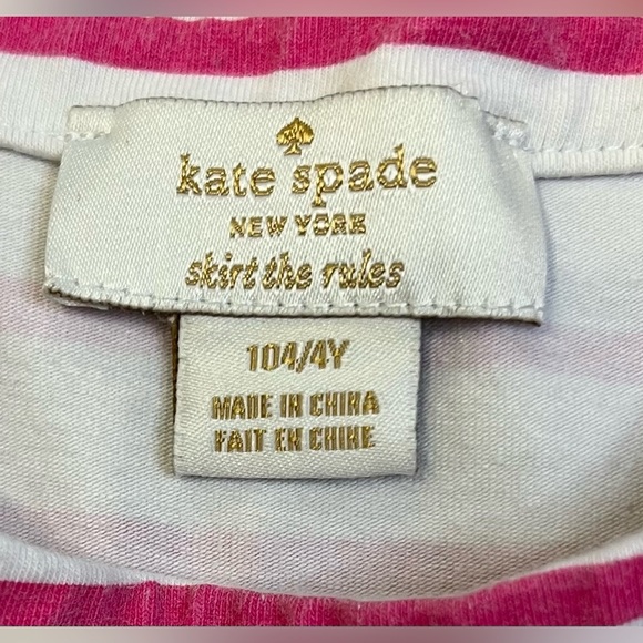Kate Spade Girls White and Pink Striped Dress Size 4Y - Picture 4 of 4